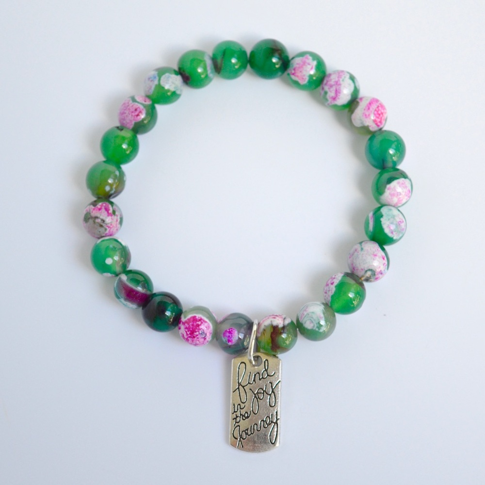 Find Joy In The Journey Gemstone Beaded Bracelet - Picture 12 of 13